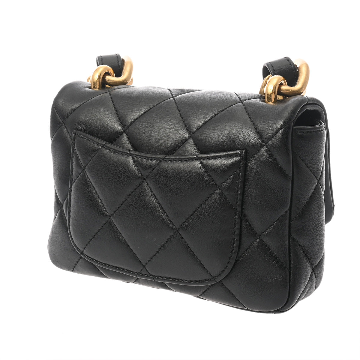 シャネル ミニフラップバッグ 42976 ブラック レディース ラムスキン