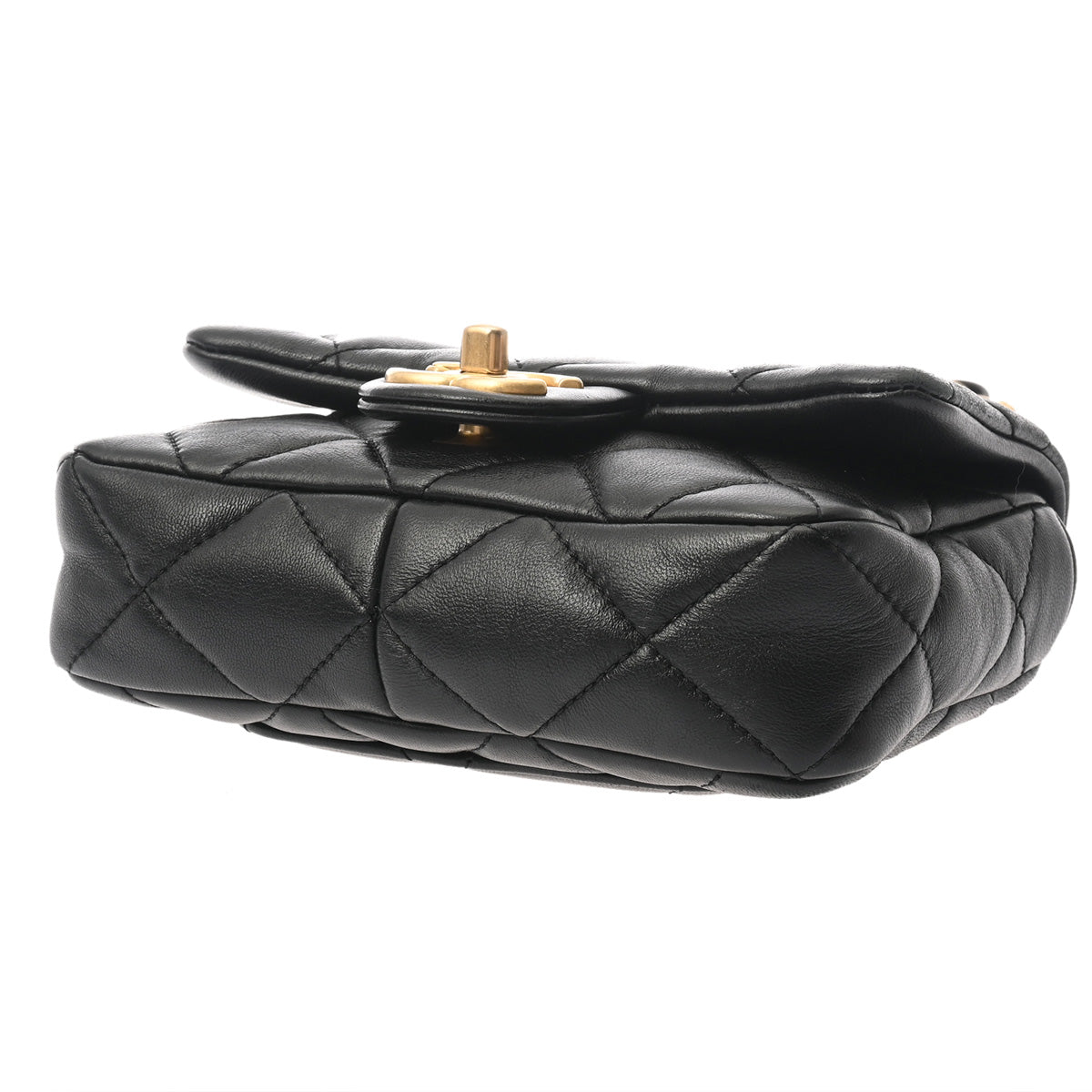 シャネル ミニフラップバッグ 42976 ブラック レディース ラムスキン
