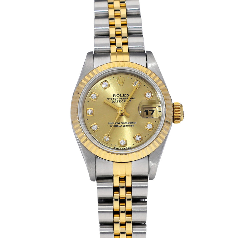 ロレックス デイトジャスト 10Pダイヤ レディース 腕時計 69173G ROLEX
