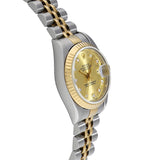 ロレックス デイトジャスト 10Pダイヤ 69173G W番(1995年頃製造) シャンパンコンピュータ/ダイヤモンド レディース 腕時計 自動巻き 中古 銀蔵