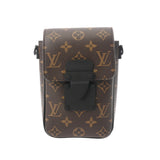 LOUIS VUITTON ルイヴィトン Sロック ヴェルティカル ウェアラブル ウォレット ブラウン/ブラック M81522 メンズ モノグラムマカサー ショルダーバッグ Aランク 中古 銀蔵