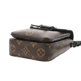 LOUIS VUITTON ルイヴィトン Sロック ヴェルティカル ウェアラブル ウォレット ブラウン/ブラック M81522 メンズ モノグラムマカサー ショルダーバッグ Aランク 中古 銀蔵