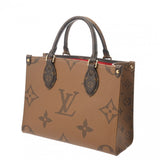 LOUIS VUITTON ルイヴィトン モノグラムリバース オンザゴー PM ブラウン M46373 レディース モノグラムキャンバス ハンドバッグ 新同 中古 銀蔵