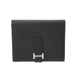 HERMES エルメス ベアンコンパクト ブラック B刻印(2023年頃) ユニセックス ヴォーエプソン 二つ折り財布 Aランク 中古 銀蔵