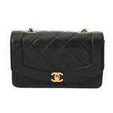 CHANEL シャネル マトラッセ ダイアナ チェーンショルダー 22cm ブラック A01164 レディース ラムスキン ショルダーバッグ ABランク 中古 銀蔵
