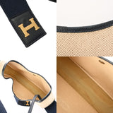 HERMES エルメス サコ ワンショルダー ベージュ/ネイビー ○J刻印(1980年頃) ユニセックス トワルアッシュ/レザー ショルダーバッグ Bランク 中古 銀蔵