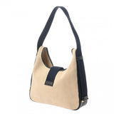 HERMES エルメス サコ ワンショルダー ベージュ/ネイビー ○J刻印(1980年頃) ユニセックス トワルアッシュ/レザー ショルダーバッグ Bランク 中古 銀蔵