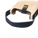 HERMES エルメス サコ ワンショルダー ベージュ/ネイビー ○J刻印(1980年頃) ユニセックス トワルアッシュ/レザー ショルダーバッグ Bランク 中古 銀蔵