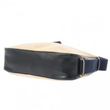 HERMES エルメス サコ ワンショルダー ベージュ/ネイビー ○J刻印(1980年頃) ユニセックス トワルアッシュ/レザー ショルダーバッグ Bランク 中古 銀蔵