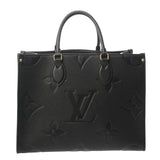 LOUIS VUITTON ルイヴィトン モノグラムアンプラント オンザゴー MM ノワール M45595 レディース レザー トートバッグ Bランク 中古 銀蔵