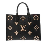 LOUIS VUITTON ルイヴィトン モノグラムアンプラント オンザゴー MM ブラック/ベージュ M45495 レディース レザー ハンドバッグ Aランク 中古 銀蔵