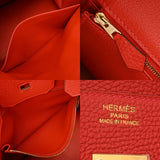 HERMES エルメス バーキン 35 ルージュピヴォワンヌ □P刻印(2012年頃) ユニセックス トゴ ハンドバッグ Aランク 中古 銀蔵