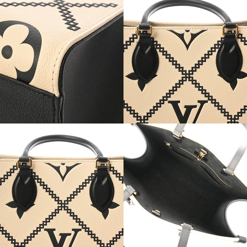 ルイヴィトン オンザゴー MM 43006 クレーム/ブラック レディース