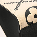 LOUIS VUITTON ルイヴィトン モノグラムアンプラント オンザゴー MM クレーム/ブラック M46016 レディース レザー ハンドバッグ 未使用 銀蔵