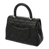 CHANEL シャネル マトラッセ トップハンドル ミニフラップバッグ XXS ブラック AS2215 レディース キャビアスキン ハンドバッグ Aランク 中古 銀蔵