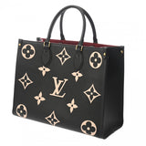 LOUIS VUITTON ルイヴィトン モノグラムアンプラント オンザゴー MM 2WAYトート ブラック/ベージュ M45495 レディース レザー ハンドバッグ Aランク 中古 銀蔵