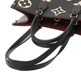 LOUIS VUITTON ルイヴィトン モノグラムアンプラント オンザゴー MM 2WAYトート ブラック/ベージュ M45495 レディース レザー ハンドバッグ Aランク 中古 銀蔵