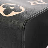LOUIS VUITTON ルイヴィトン モノグラムアンプラント オンザゴー MM 2WAYトート ブラック/ベージュ M45495 レディース レザー ハンドバッグ Aランク 中古 銀蔵