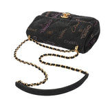 CHANEL シャネル マトラッセ ミニフラップバッグ ブラック AS3135 レディース デニム ショルダーバッグ Aランク 中古 銀蔵