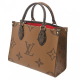LOUIS VUITTON ルイヴィトン モノグラムリバース オンザゴー PM ブラウン M46373 レディース モノグラムキャンバス ハンドバッグ Aランク 中古 銀蔵