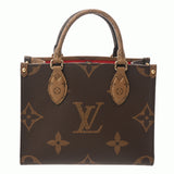 LOUIS VUITTON ルイヴィトン モノグラムリバース オンザゴー PM ブラウン M46373 レディース モノグラムキャンバス ハンドバッグ Aランク 中古 銀蔵
