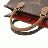 LOUIS VUITTON ルイヴィトン モノグラムリバース オンザゴー PM ブラウン M46373 レディース モノグラムキャンバス ハンドバッグ Aランク 中古 銀蔵
