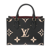 LOUIS VUITTON ルイヴィトン モノグラムアンプラント オンザゴー PM 2WAY ブラック/ベージュ M45659 レディース レザー ハンドバッグ Aランク 中古 銀蔵