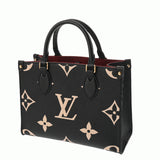 LOUIS VUITTON ルイヴィトン モノグラムアンプラント オンザゴー PM 2WAY ブラック/ベージュ M45659 レディース レザー ハンドバッグ Aランク 中古 銀蔵