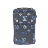 LOUIS VUITTON ルイヴィトン モノグラムウォーターカラー フォンポーチ ブルー M80466 メンズ モノグラムウォーターカラーキャンバス ショルダーバッグ Bランク 中古 銀蔵
