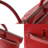 HERMES エルメス バーキン 30 ルージュヴィフ □I刻印(2005年頃) レディース フィヨルド ハンドバッグ ABランク 中古 銀蔵