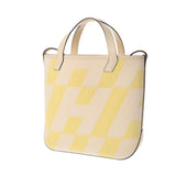 HERMES エルメス Hアンビエ PM 27 エクリュ/ジョーヌシトロン/ナタ U刻印(2022年頃) レディース トワルアッシュ/ヴォースイフト ハンドバッグ ABランク 中古 銀蔵