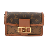 LOUIS VUITTON ルイヴィトン モノグラムリバース ポルトフォイユドーフィーヌ ブラウン M68746 レディース モノグラムキャンバス ショルダーバッグ Aランク 中古 銀蔵