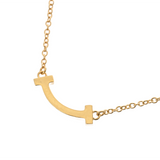 TIFFANY&Co. ティファニー Tスマイル ネックレス レディース K18イエローゴールド YG ネックレス Aランク 中古 銀蔵
