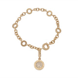 BVLGARI ブルガリ ブルガリブルガリ チャームブレスレット ダイヤ ユニセックス K18イエローゴールド YG ブレスレット Aランク 中古 銀蔵