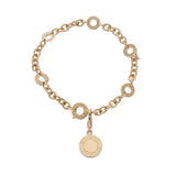 BVLGARI ブルガリ ブルガリブルガリ チャームブレスレット ダイヤ ユニセックス K18イエローゴールド YG ブレスレット Aランク 中古 銀蔵