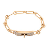 HERMES エルメス ケリーグルメット ブレスレット XS ユニセックス K18イエローゴールド YG ブレスレット Aランク 中古 銀蔵