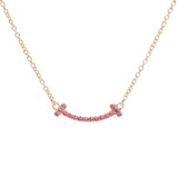 TIFFANY&Co. ティファニー Tスマイル ネックレス ミニ レディース K18ピンクゴールド PG ネックレス Aランク 中古 銀蔵