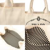 PRADA プラダ カナパ ミニトート ホワイト 1BG439 レディース キャンバス ハンドバッグ Bランク 中古 銀蔵