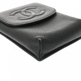 CHANEL シャネル シガレットケース ブラック A13511 ユニセックス キャビアスキン ブランド小物 ABランク 中古 銀蔵