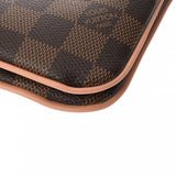 LOUIS VUITTON ルイヴィトン ダミエ ポシェット ドゥーブルジップ ブラウン/ピンク N60254 レディース ダミエキャンバス ショルダーバッグ Aランク 中古 銀蔵