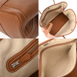 HERMES エルメス ガーデンパーティ PM ゴールド □M刻印(2009年頃) レディース ネゴンダ ハンドバッグ Aランク 中古 銀蔵