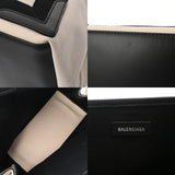BALENCIAGA バレンシアガ ネイビーカバス M ベージュ/ブラック 581292 レディース キャンバス レザー ハンドバッグ Aランク 中古 銀蔵