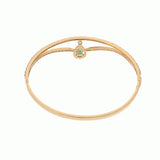 no brand ノーブランド エメラルド0.50ct ダイヤ2.50ct レディース K18イエローゴールド YG バングル Aランク 中古 銀蔵