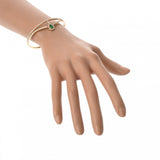 no brand ノーブランド エメラルド0.50ct ダイヤ2.50ct レディース K18イエローゴールド YG バングル Aランク 中古 銀蔵