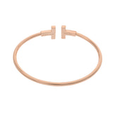 TIFFANY&Co. ティファニー Tワイヤー ダイヤ 0.24ct レディース K18ピンクゴールド PG ブレスレット Aランク 中古 銀蔵