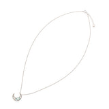 STAR JEWELRY スタージュエリー 月モチーフ パライバトルマリン ダイヤ0.07ct レディース K18イエローゴールド YG ネックレス Aランク 中古 銀蔵
