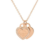 TIFFANY&Co. ティファニー リターントゥ ダブルハート ネックレス ダイヤ レディース K18イエローゴールド YG ネックレス Aランク 中古 銀蔵