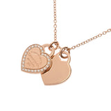 TIFFANY&Co. ティファニー リターントゥ ダブルハート ネックレス ダイヤ レディース K18イエローゴールド YG ネックレス Aランク 中古 銀蔵