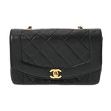 CHANEL シャネル マトラッセ ダイアナ チェーンショルダー 22cm ブラック A01164 レディース ラムスキン ショルダーバッグ Bランク 中古 銀蔵
