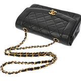 CHANEL シャネル マトラッセ ダイアナ チェーンショルダー 22cm ブラック A01164 レディース ラムスキン ショルダーバッグ Bランク 中古 銀蔵